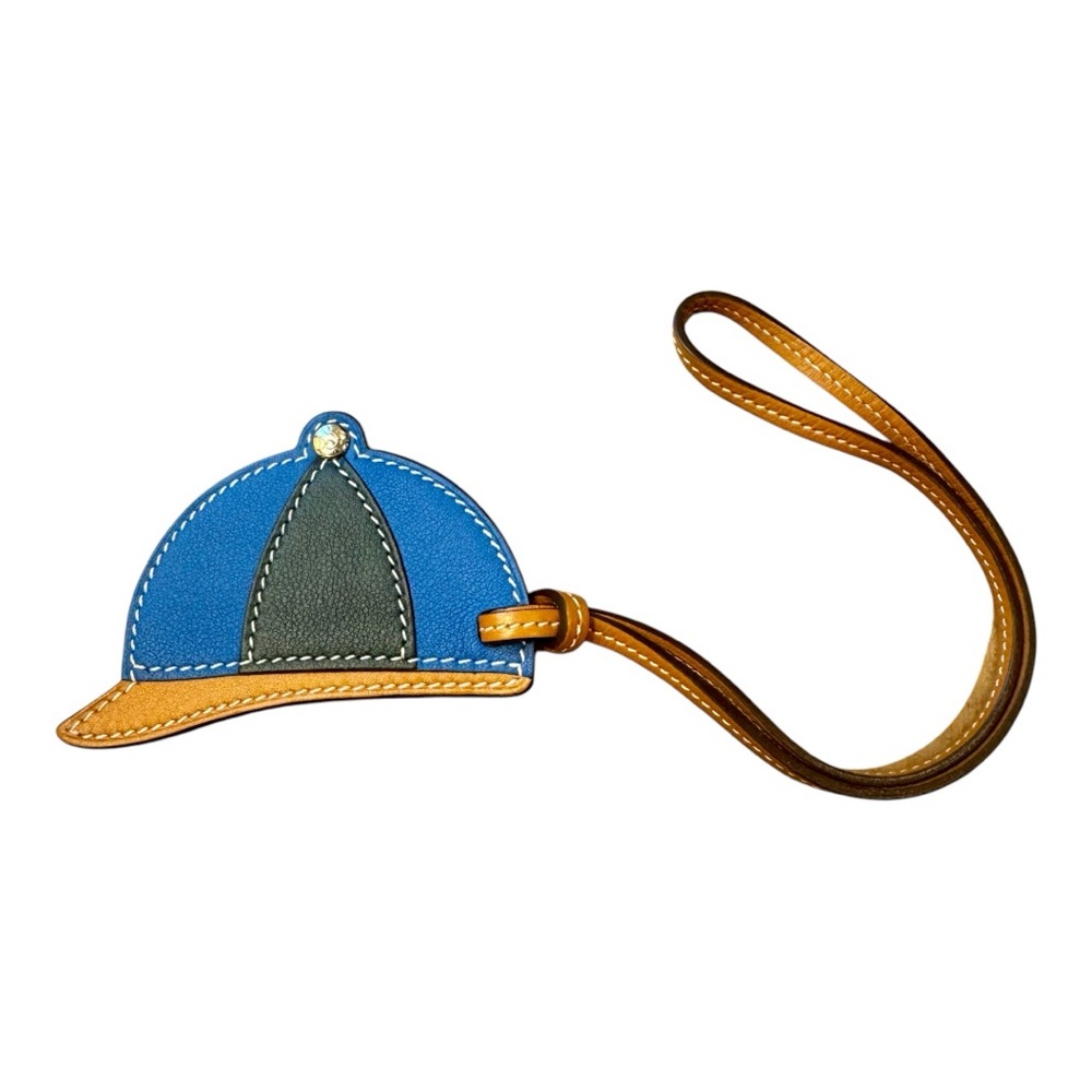 Hermes Paddock Bombay Blue Leather Bag Charm